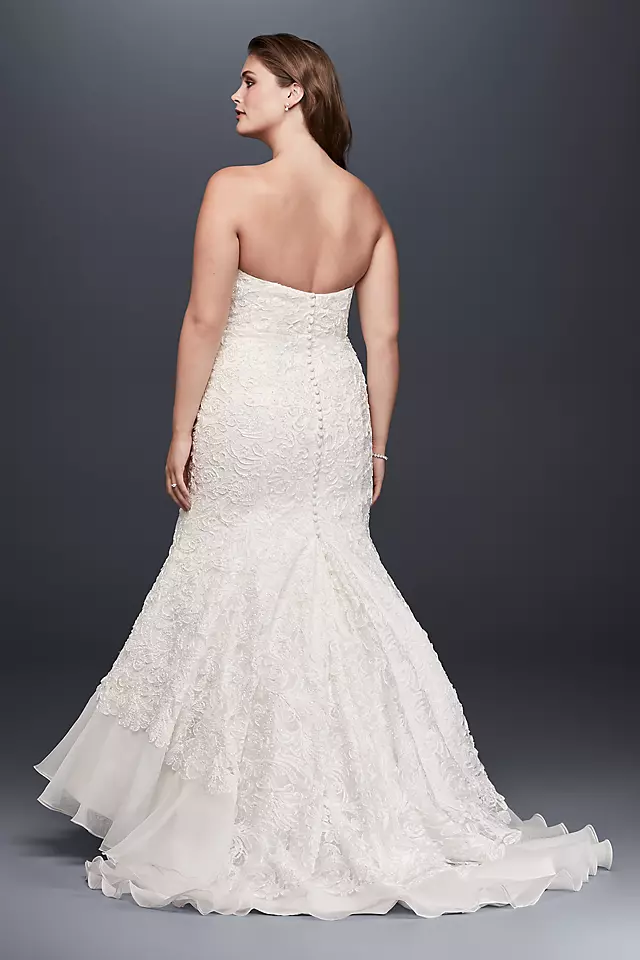 Lace Overlay Charmeuse Wedding Dress with Train Image 2