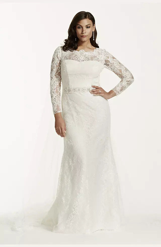 Long Sleeve Wedding Dress with Beaded Lace   Image