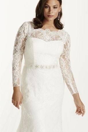 david's bridal long sleeve gown