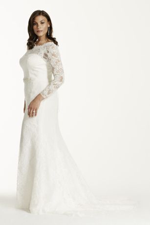 david's bridal long sleeve gown