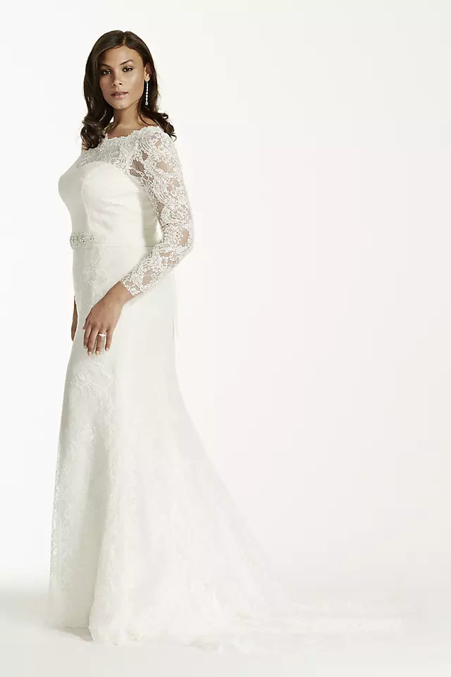 Long Sleeve Wedding Dress with Beaded Lace   Image 4