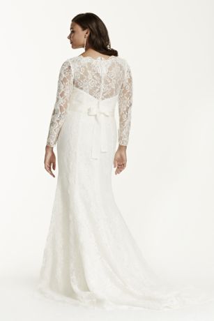 david's bridal long sleeve gown