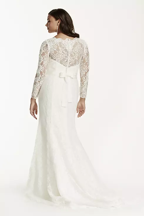 As-Is Lace Long Sleeve Sheath Gown with Beading Image 2