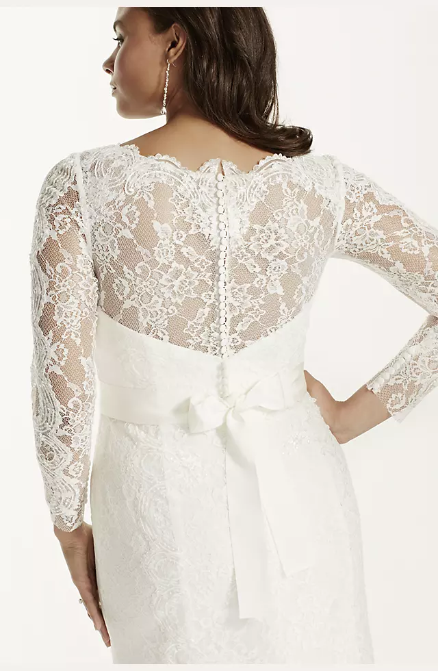 Long Sleeve Wedding Dress with Beaded Lace   Image 3
