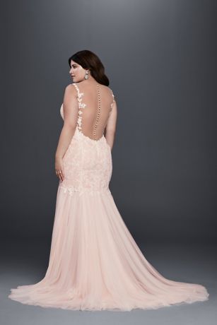 Blush Trumpet Wedding Dress