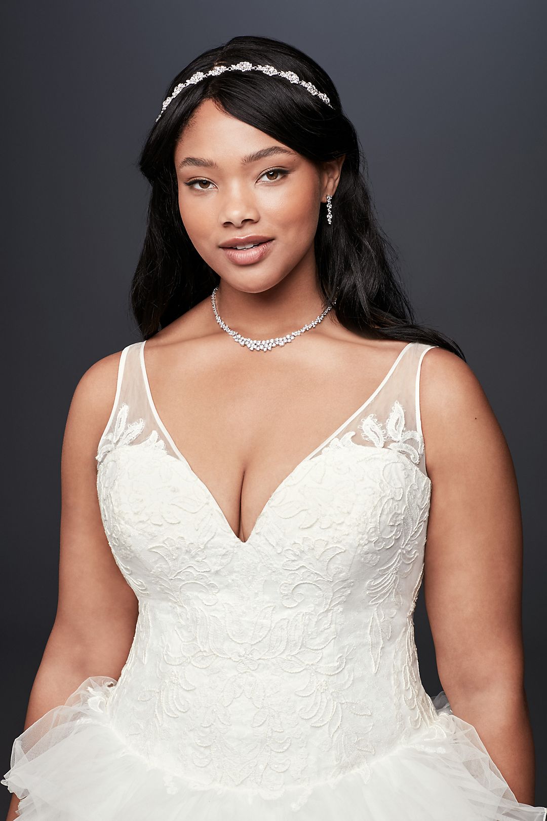 As-Is Plunging Plus Size Wedding Dress Image 3