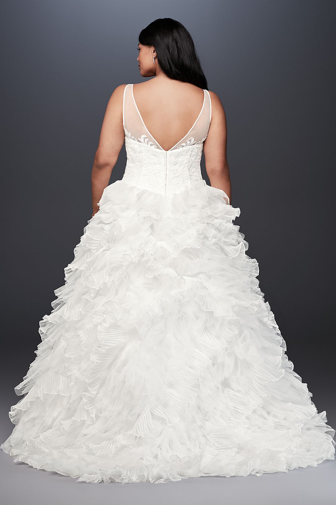 As-Is Plunging Plus Size Wedding Dress Image 2