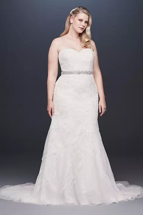 As-Is Beaded Lace Plus Size Mermaid Wedding Dress Image 1