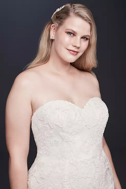 As-Is Beaded Lace Plus Size Mermaid Wedding Dress Image 3