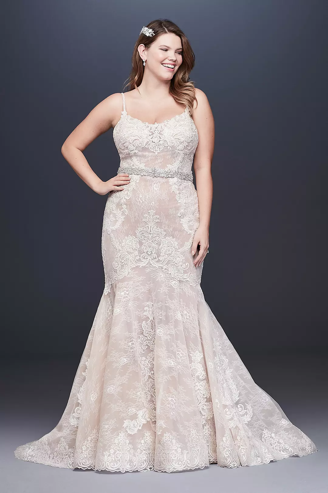 As Is Embellished Plus Size Lace Wedding Dress Image