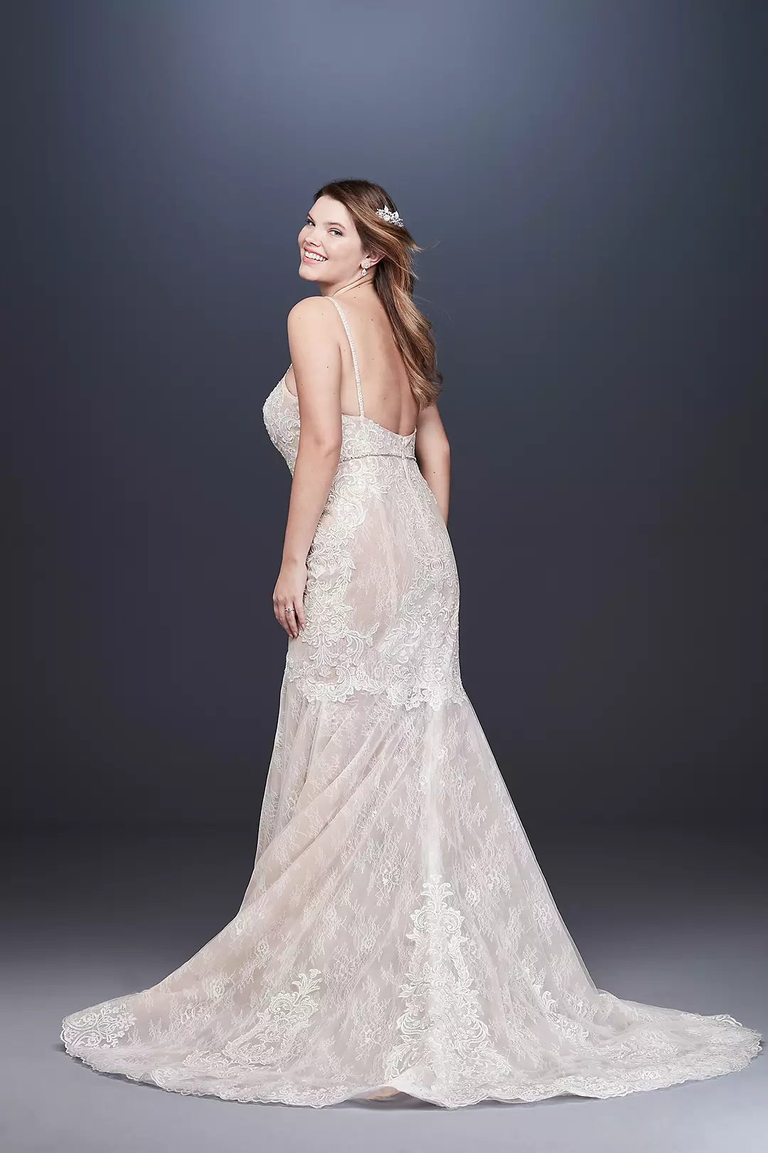 As Is Embellished Plus Size Lace Wedding Dress Image 2