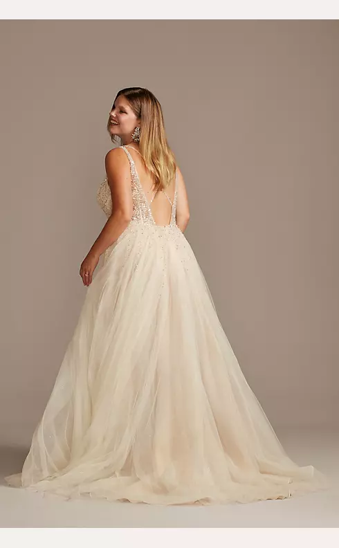 As Is Beaded Plunging-V Plus Size Wedding Dress Image 7