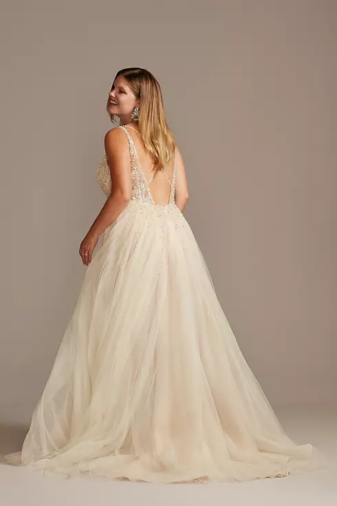 As Is Beaded Plunging-V Plus Size Wedding Dress Image 7