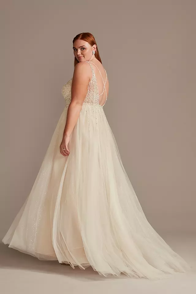 As Is Beaded Plunging-V Plus Size Wedding Dress Image 2