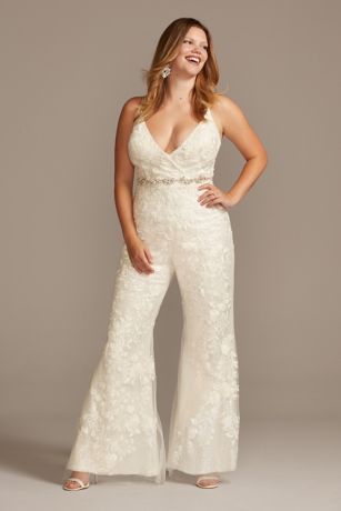 white jumpsuit plus size wedding