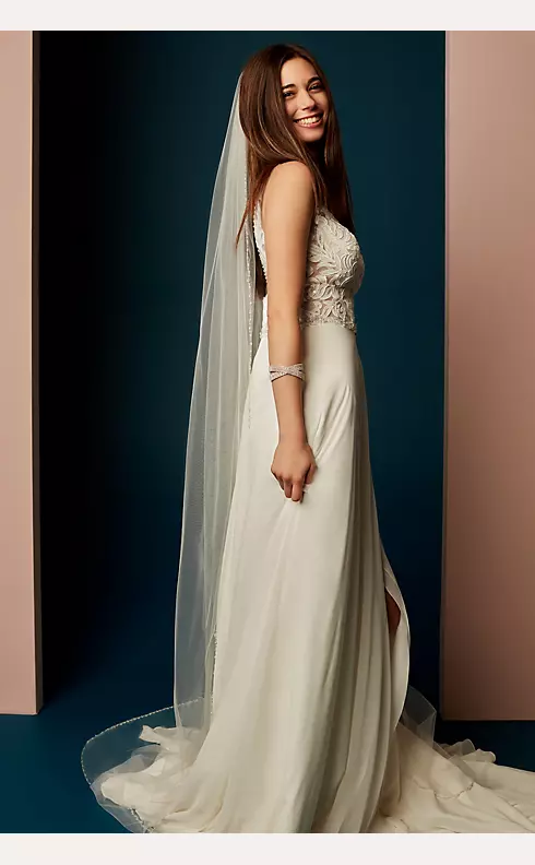 As Is Illusion Chiffon Plus Size Wedding Dress Image 8