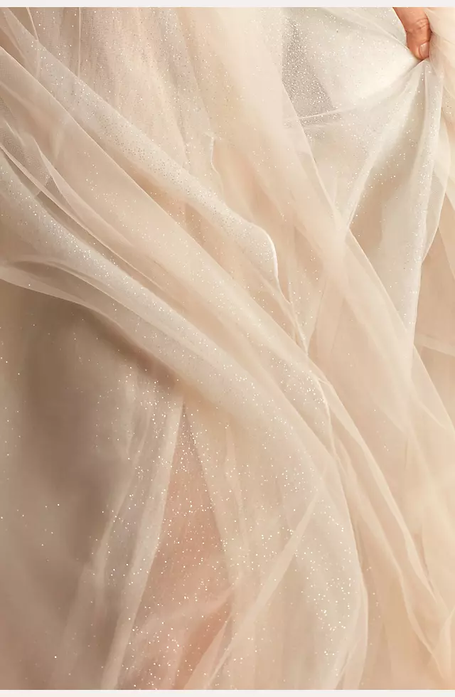 Illusion Plunge Lace Appliqued Wedding Dress Image 4