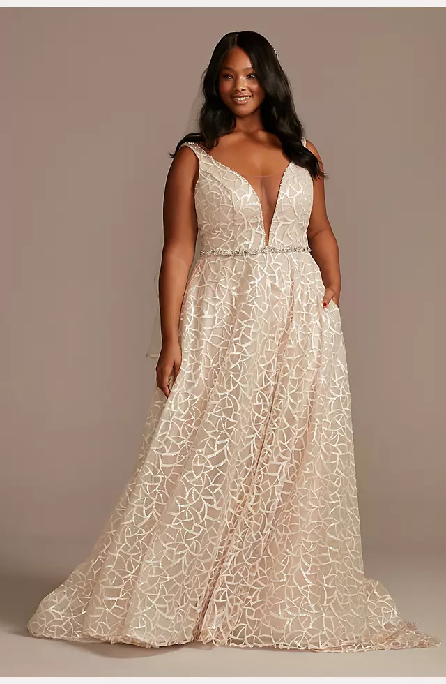 Plus-Size Sparkly Wedding Dress