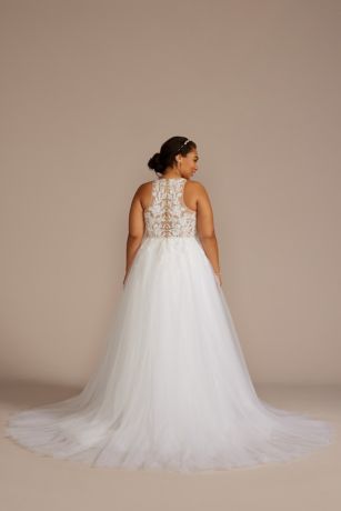 As Is Halter Beaded Lace A-Line Wedding Dress | David's Bridal