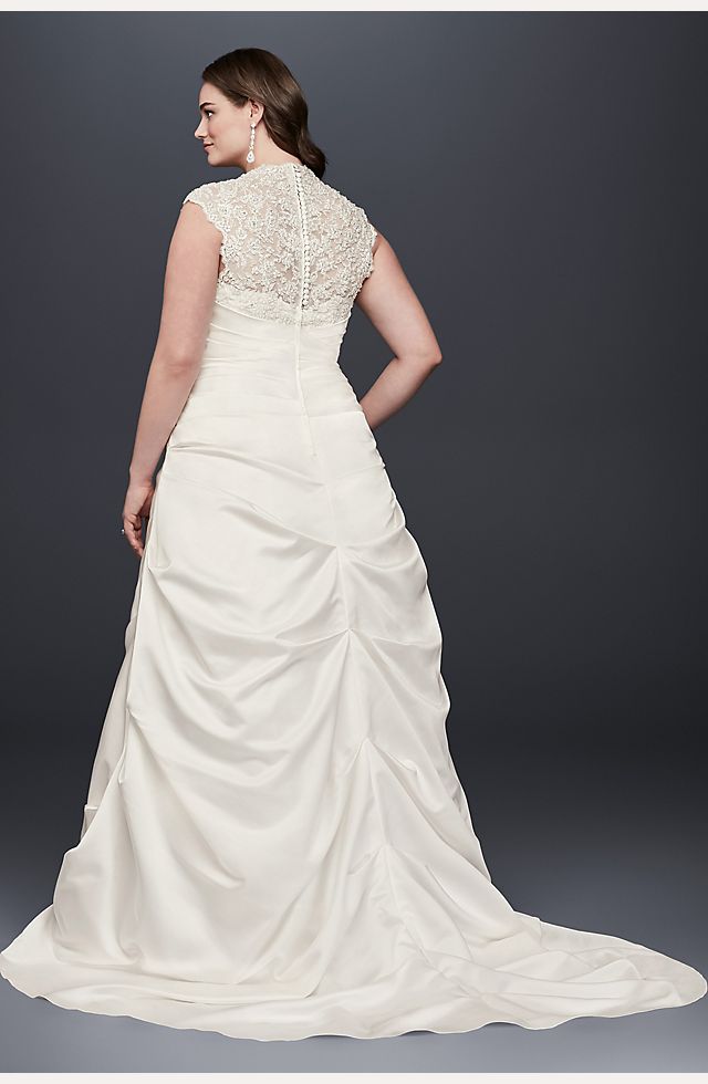 Cap Satin Plus Size Wedding Dress | David's Bridal