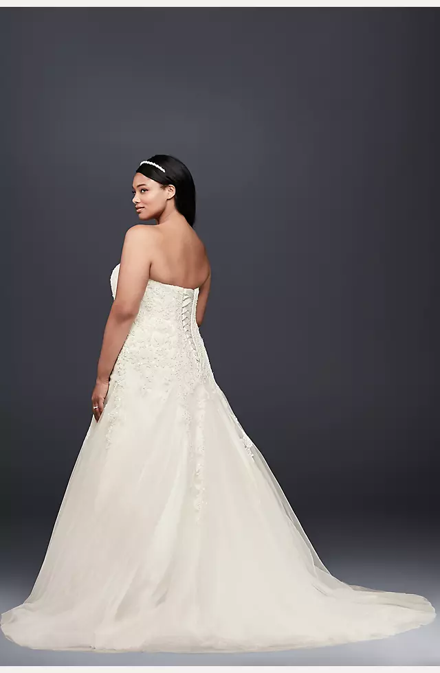 Strapless Tulle Wedding Dress with Beaded Lace Image 2