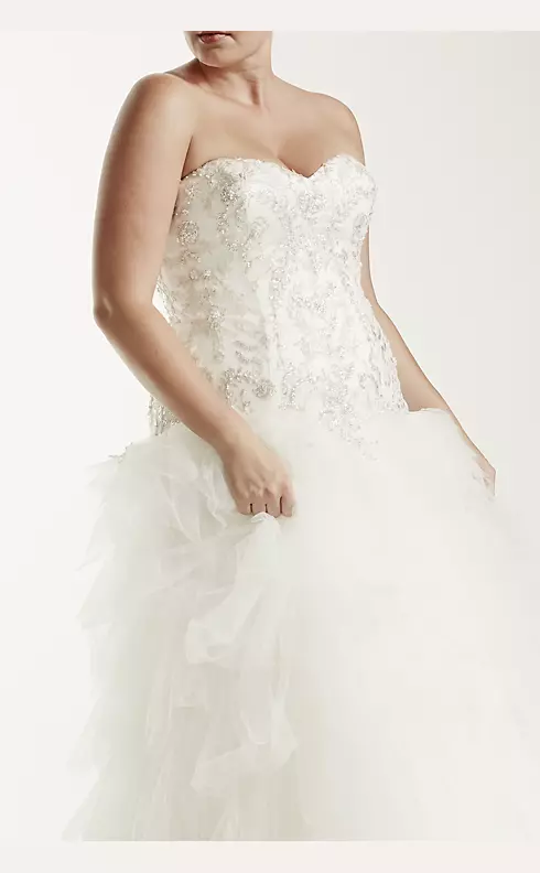 Strapless Tulle Wedding Dress with Ruffled Skirt  Image 5