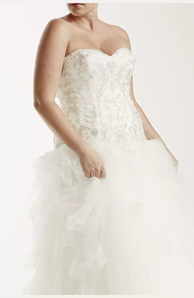 Strapless Tulle Wedding Dress with Ruffled Skirt  Image 5