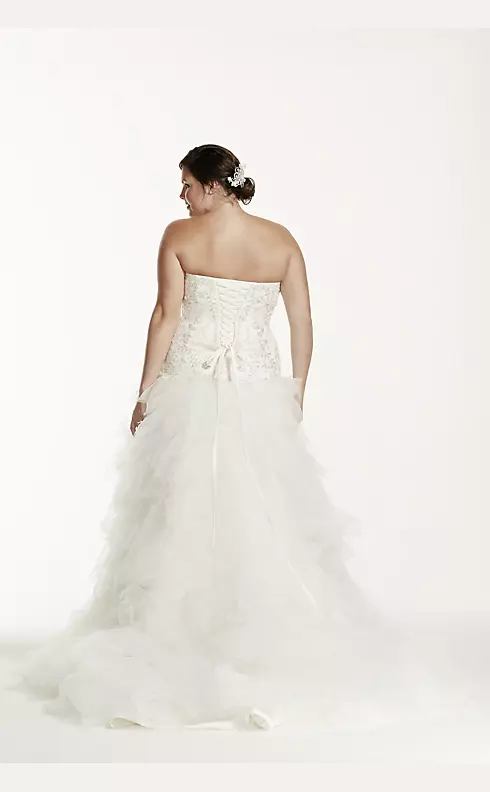 Strapless Tulle Wedding Dress with Ruffled Skirt  Image 3