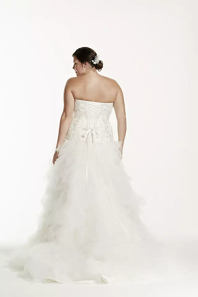 Strapless Tulle Wedding Dress with Ruffled Skirt  Image 3