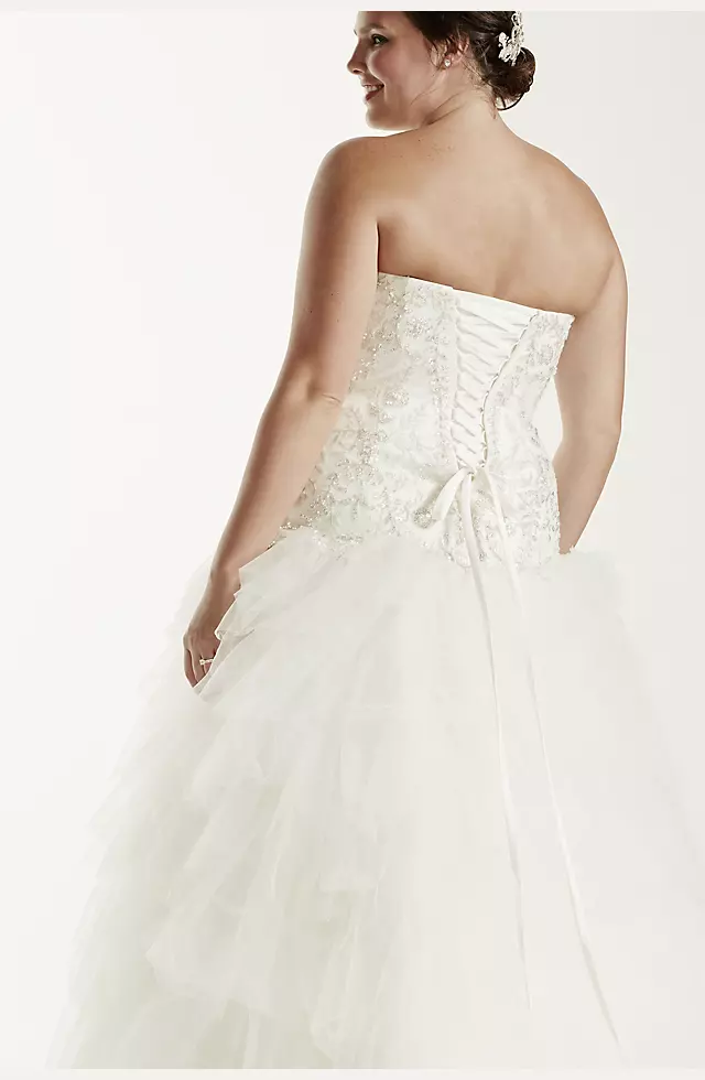Strapless Tulle Wedding Dress with Ruffled Skirt  Image 6