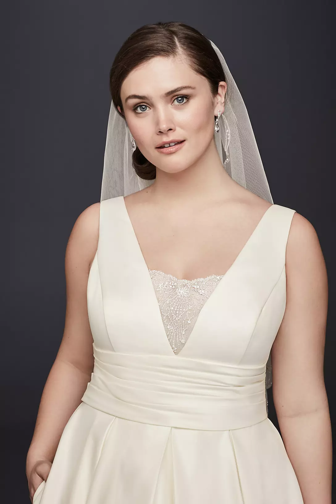 As-Is Satin Cummerbund Plus Size Wedding Dress  Image 3