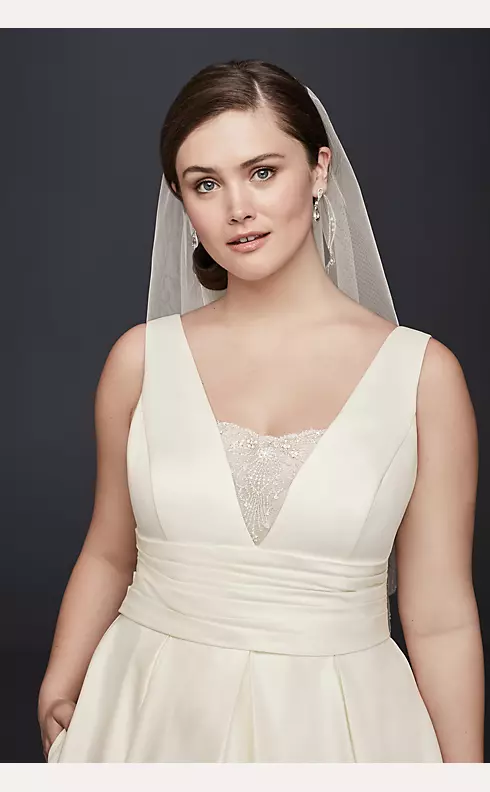 As-Is Satin Cummerbund Plus Size Wedding Dress  Image 3