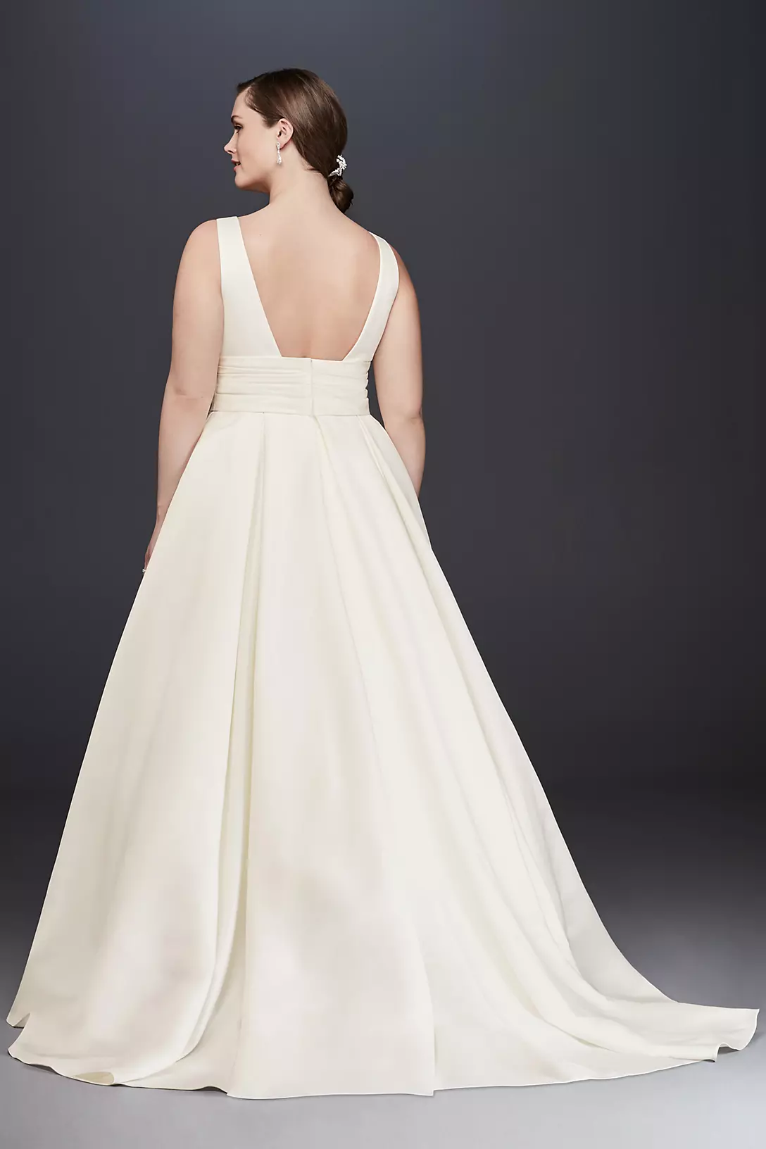 As-Is Satin Cummerbund Plus Size Wedding Dress  Image 2