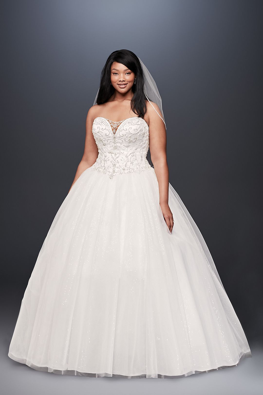 Assume Expensive bucket As-Is Illusion Plus Size Ball Gown Wedding | David's Bridal