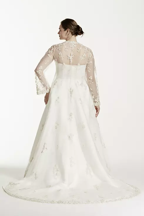 Plus Size Wedding Dress with Beaded Lace Jacket  Image 3