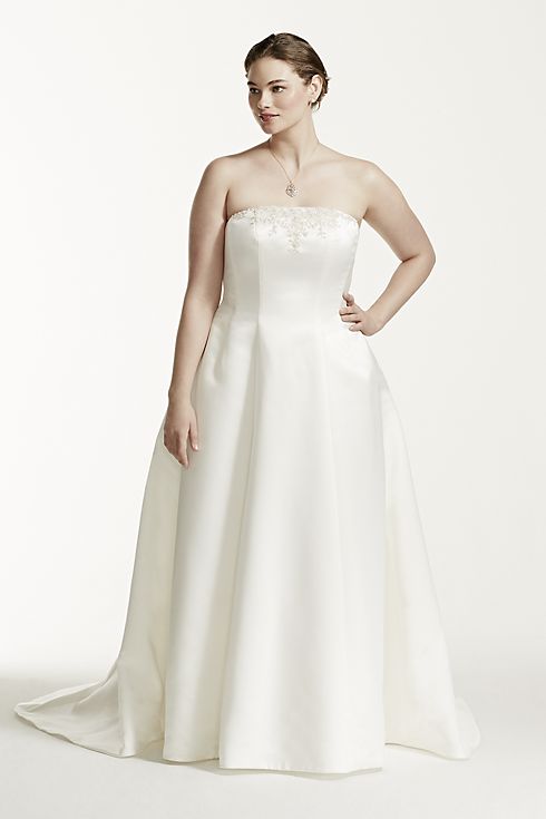 Plus Size Wedding Dress with Beaded Lace Jacket  Image