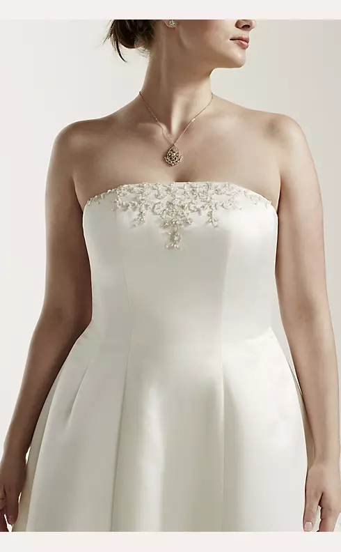 Plus Size Wedding Dress with Beaded Lace Jacket  Image 6