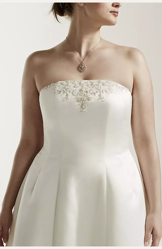 Plus Size Wedding Dress with Beaded Lace Jacket  Image 6