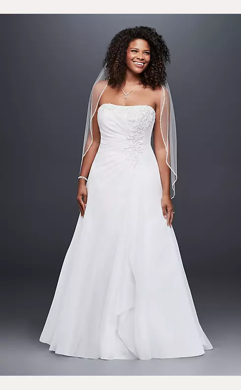 Chiffon A-line Wedding Dress with Side Draping Image 1