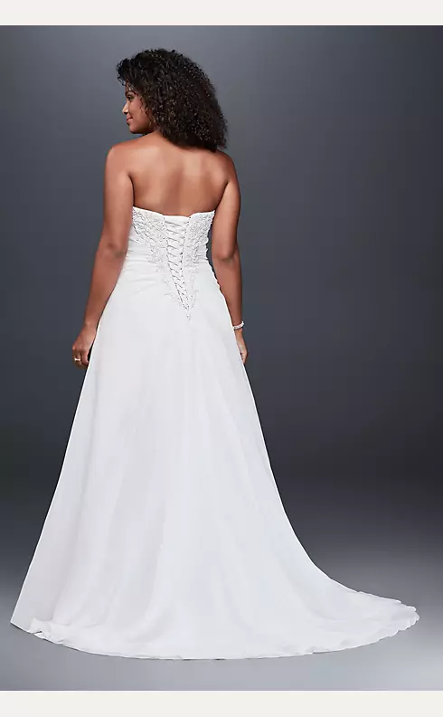 Chiffon A-line Wedding Dress with Side Draping Image 2