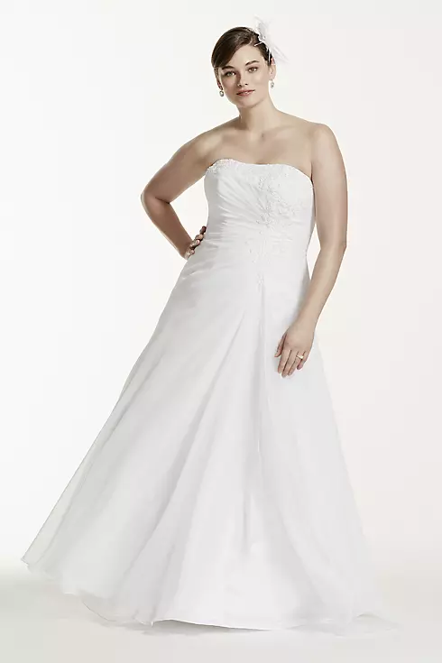 As-Is Chiffon Plus Size Wedding Dress with Beading Image 1