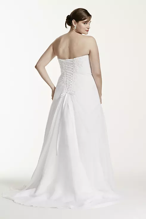 As-Is Chiffon Plus Size Wedding Dress with Beading Image 2