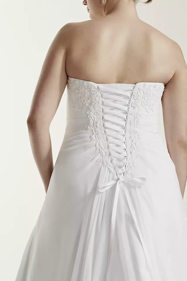 As-Is Chiffon Plus Size Wedding Dress with Beading Image 5