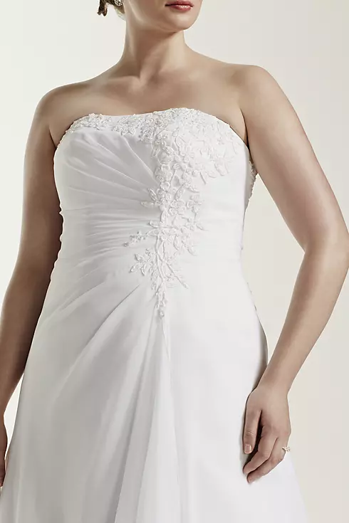 As-Is Chiffon Plus Size Wedding Dress with Beading Image 4