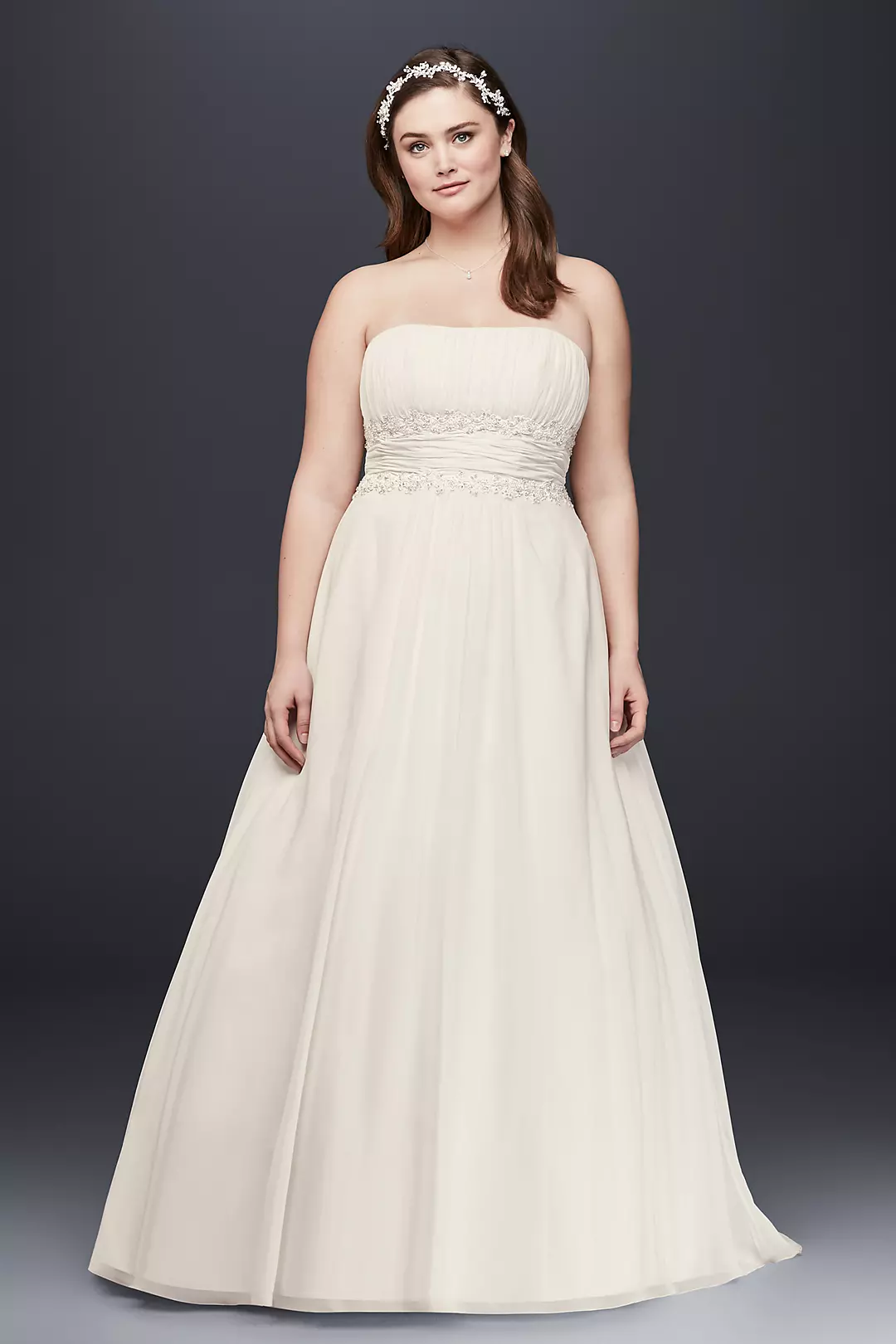As-Is Chiffon Empire Waist Plus Size Wedding Dress Image