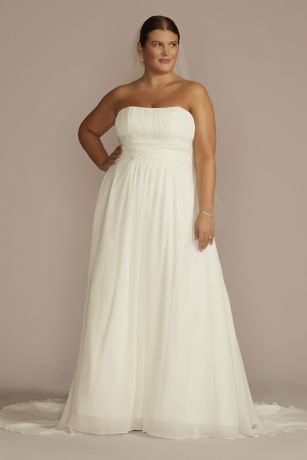 Chiffon A-line Wedding Dress with Beads