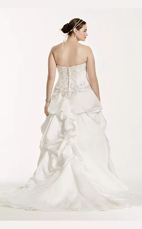 Satin Wedding Dress with Beading and Pick-Up Skirt Image 2