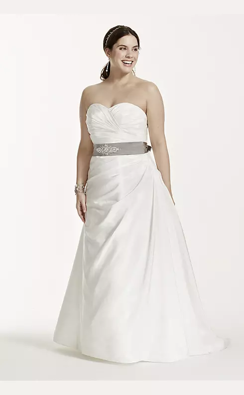 Taffeta A-Line Wedding Dress with Sweetheart Neck Image 1