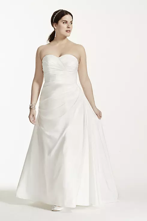 Taffeta A-Line Wedding Dress with Sweetheart Neck Image 3