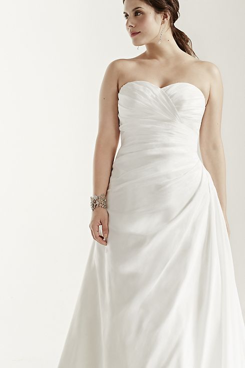 Taffeta A-Line Wedding Dress with Sweetheart Neck Image 6